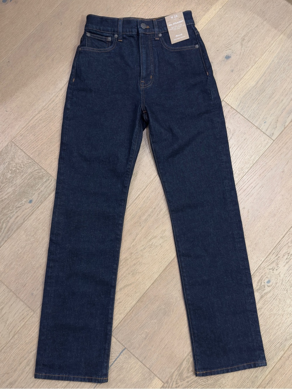 NWT - MADEWELL Women's 90s Straight Dark Blue Straight Leg Jeans - size 24